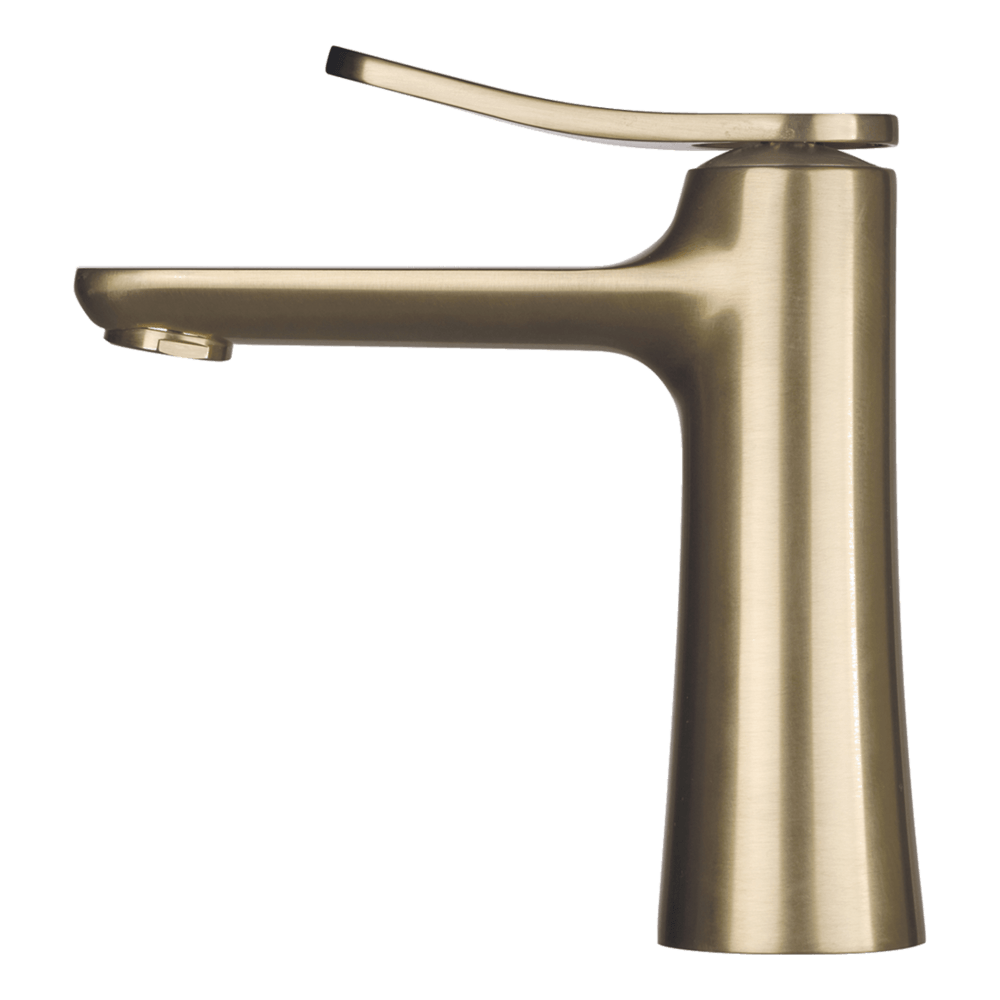 Flo Basin Mixer in Brushed Champagne