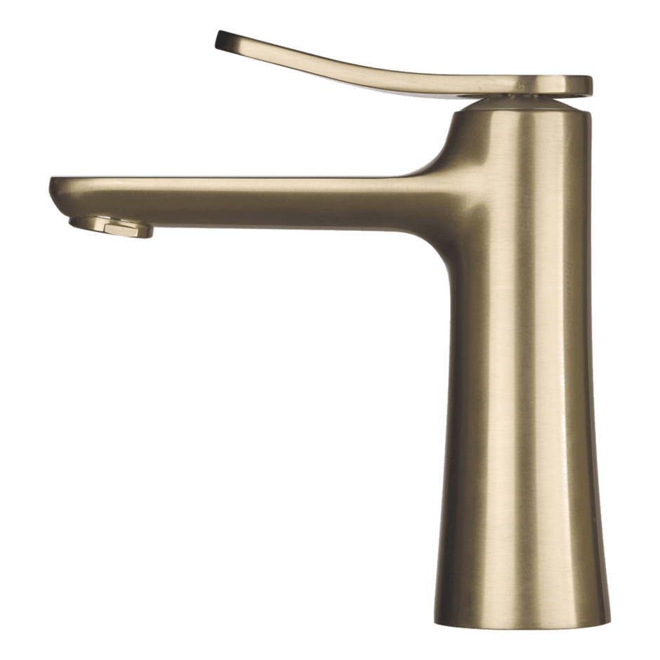 Flo Basin Mixer in Brushed Champagne