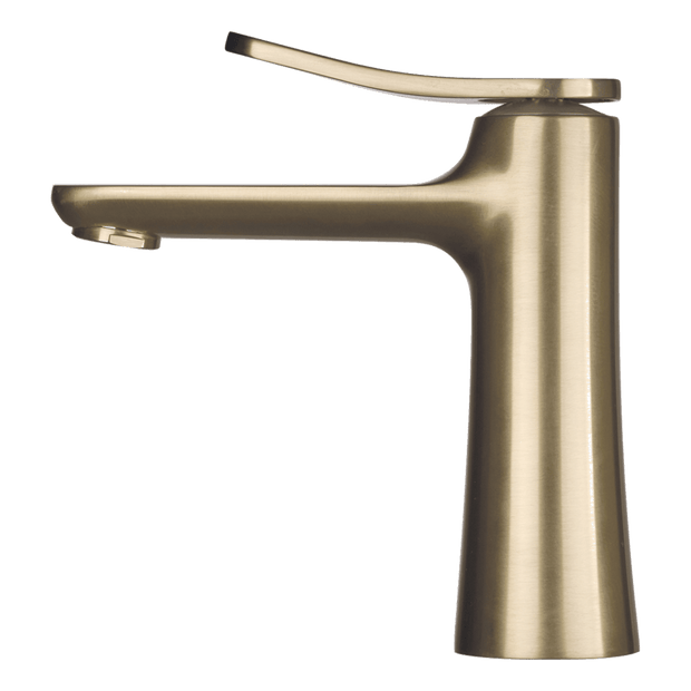 Flo Basin Mixer in Brushed Champagne