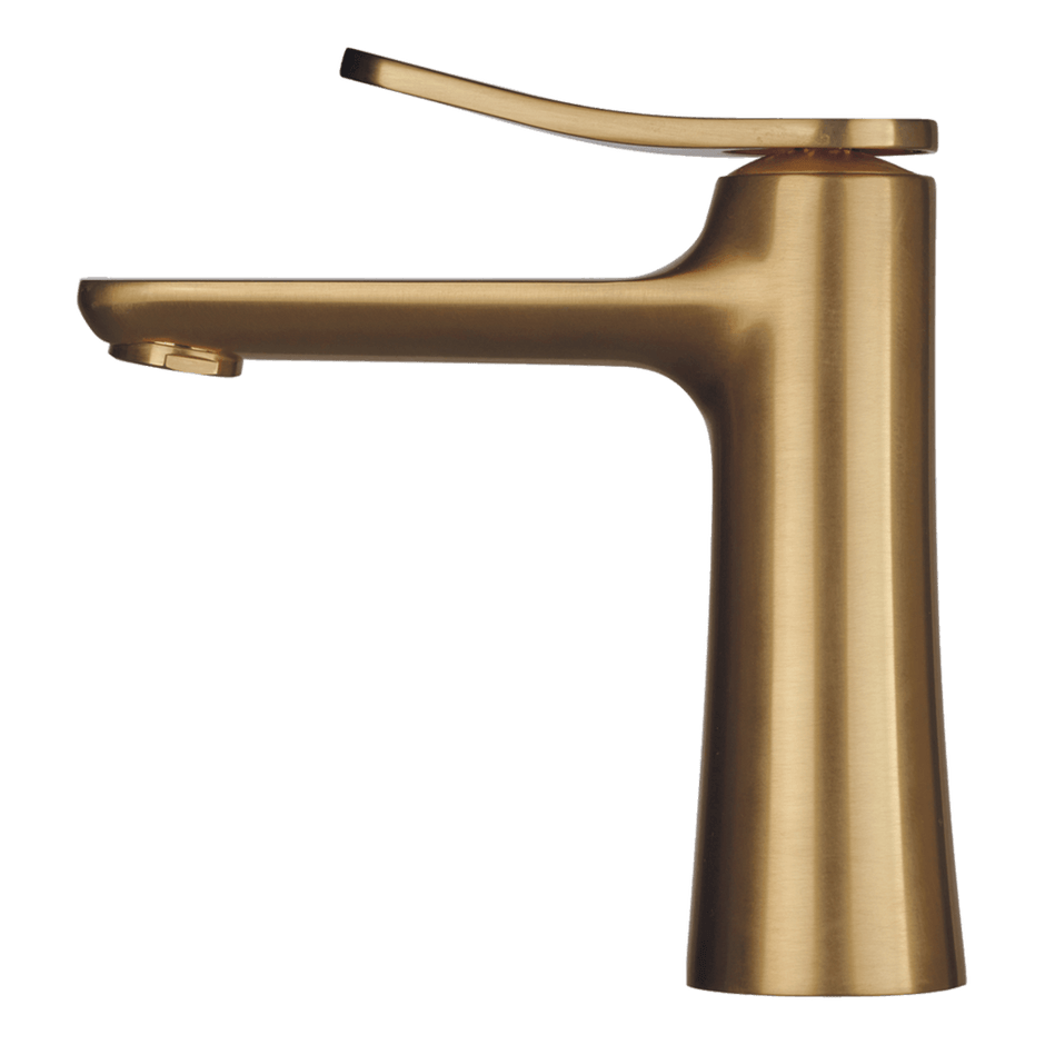 Flo Basin Mixer in Brushed Gold