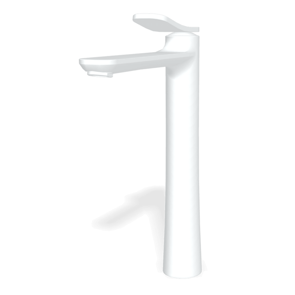 Flo High Basin Mixer in White Matt