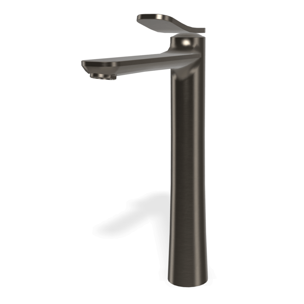 Flo High Basin Mixer in Brushed Black Chrome