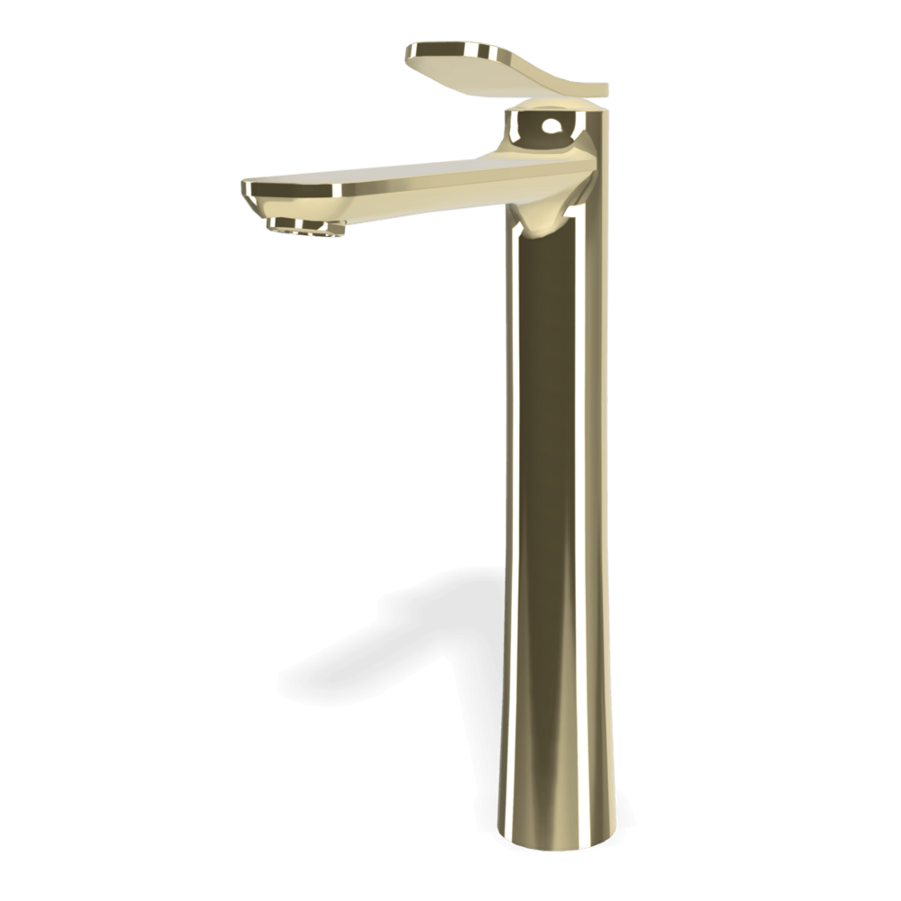 Flo High Basin Mixer in Champagne