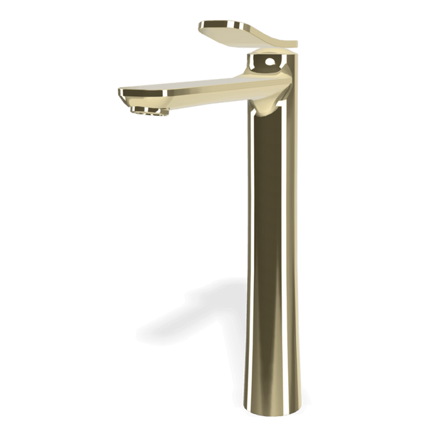 Flo High Basin Mixer in Champagne