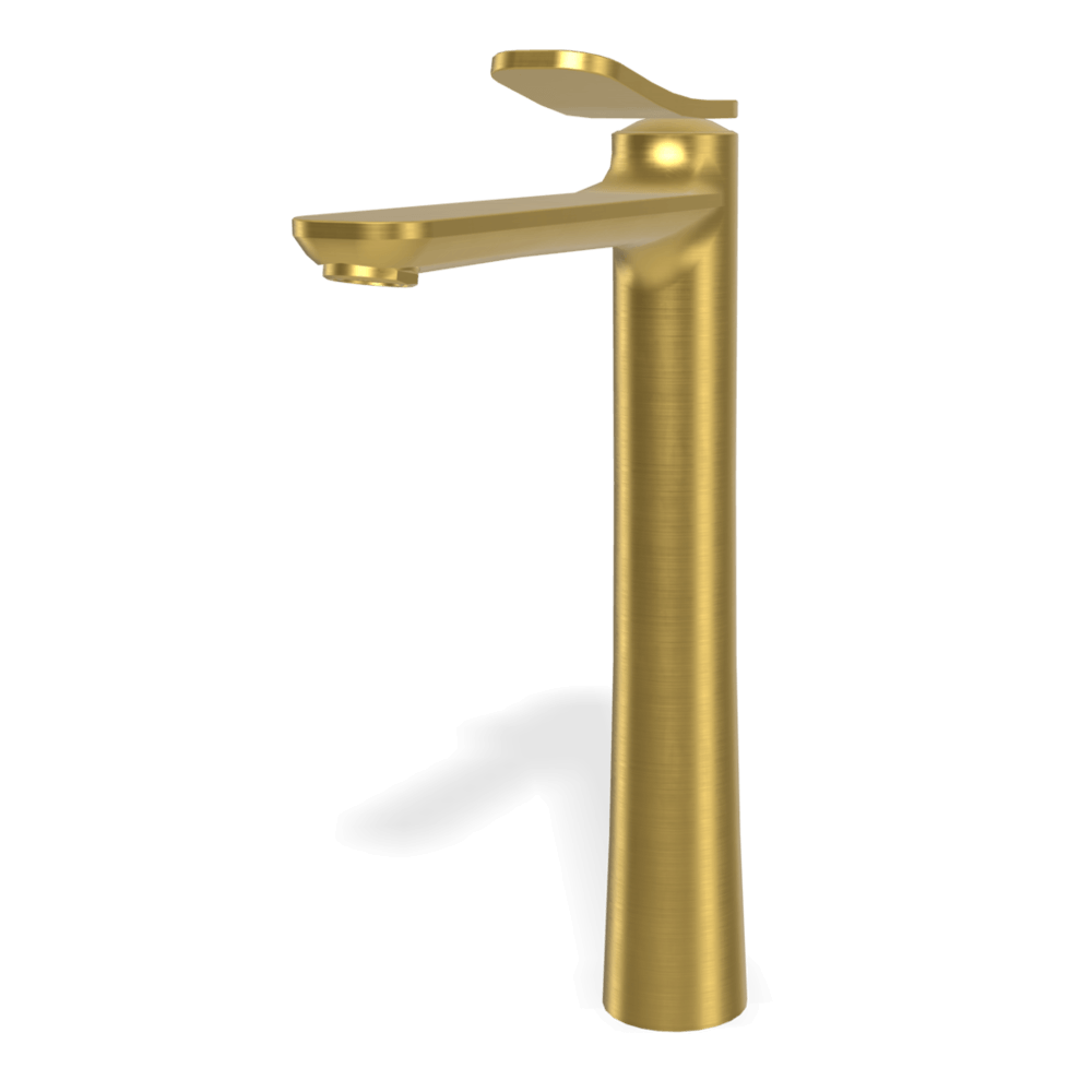 Flo High Basin Mixer in Brushed Gold