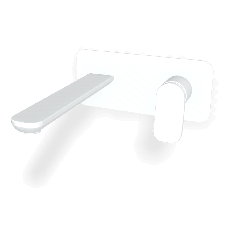 Flo Wall basin set 200mm with plate in White Matt