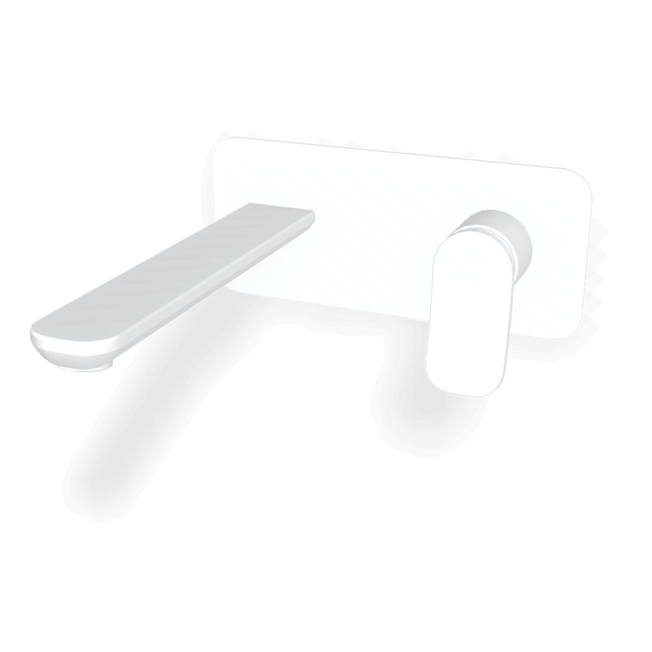 Flo Wall basin set 200mm with plate in White Matt