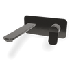 Flo Wall basin set 200mm with plate in Black Chrome