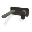 Flo Wall basin set 200mm with plate in Brushed Black Chrome