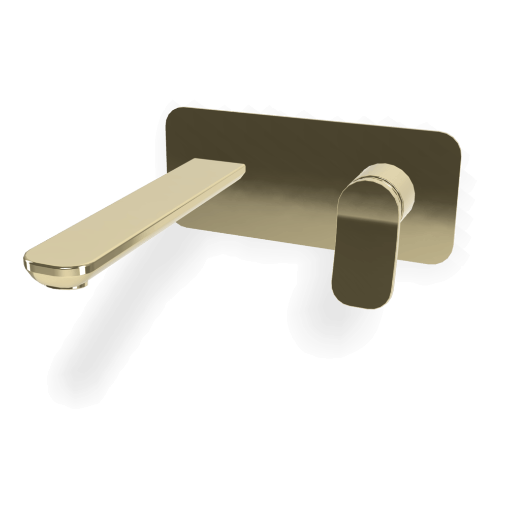 Flo Wall basin set 200mm with plate in Champagne