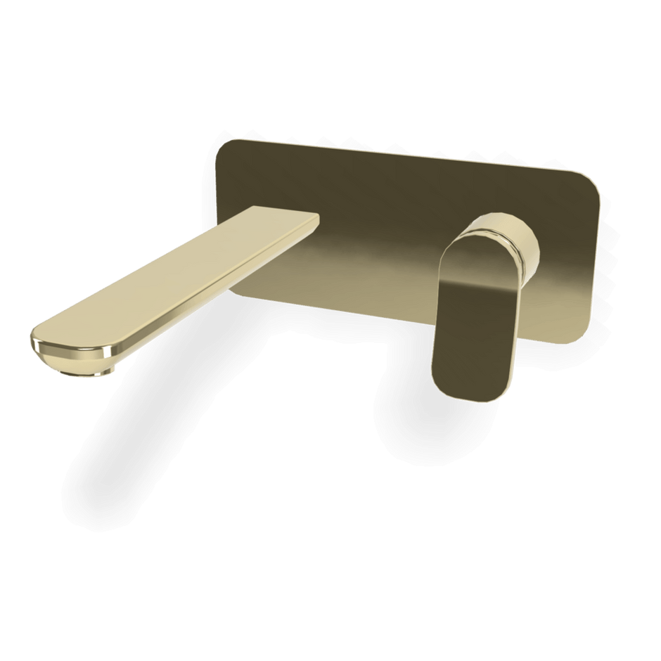 Flo Wall basin set 200mm with plate in Champagne