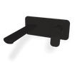 Flo Wall basin set 200mm with plate in Matt Black