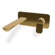 Flo Wall basin set 200mm with plate in Gold