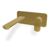 Flo Wall basin set 200mm with plate in Brushed Gold