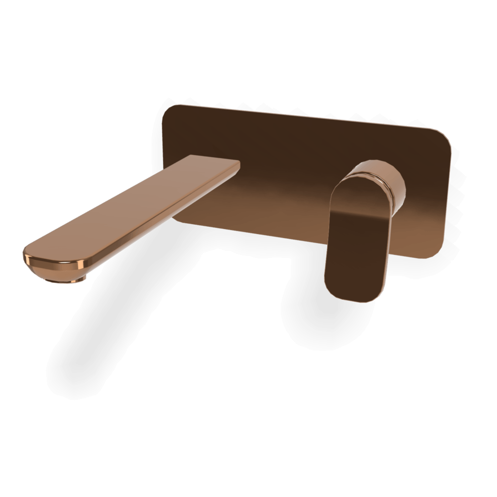 Flo Wall basin set 200mm with plate in Amber Bronze