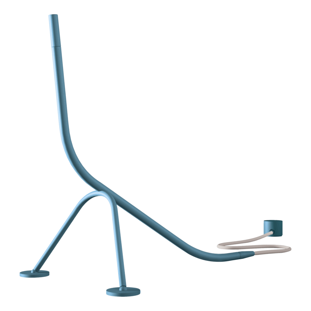 Outdoor Stecco Freestanding Shower with Push in Indigo Blue