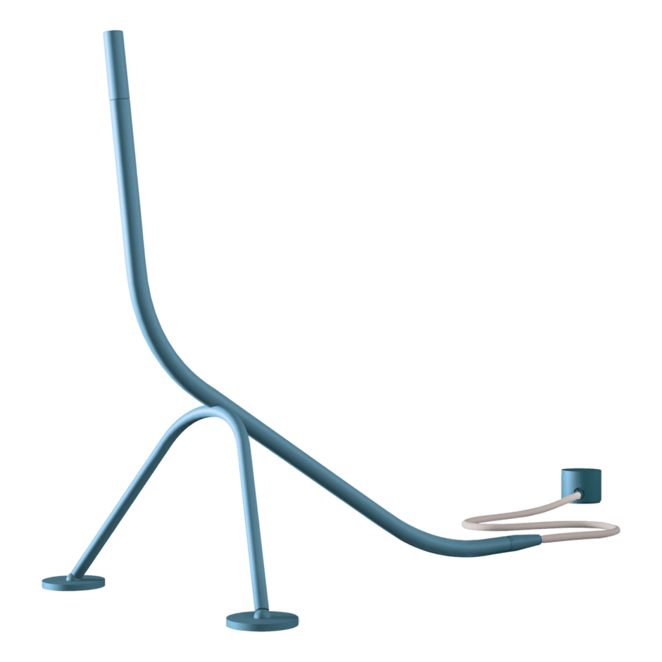 Outdoor Stecco Freestanding Shower with Push in Indigo Blue
