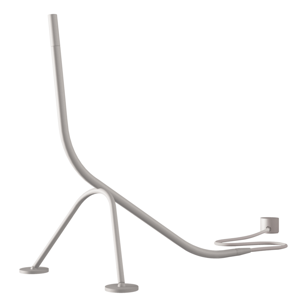 Outdoor Stecco Freestanding Shower with Push in Glossy Ivory White