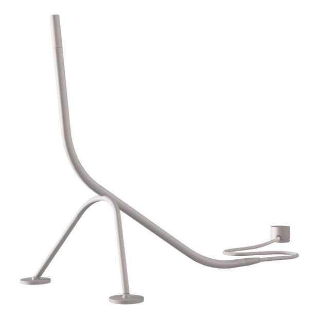 Outdoor Stecco Freestanding Shower with Push in Glossy Ivory White