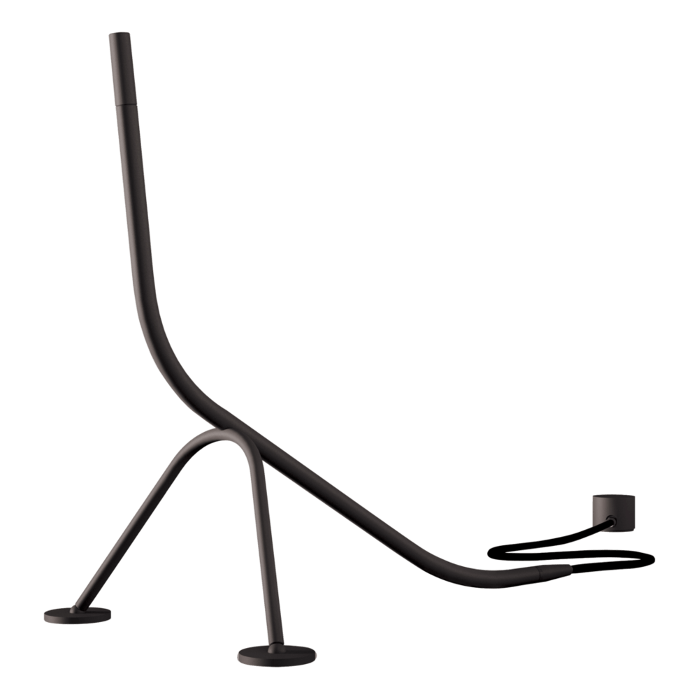 Outdoor Stecco Freestanding Shower with Push in Matt Black