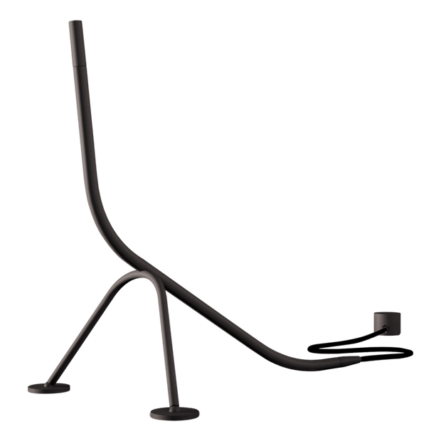 Outdoor Stecco Freestanding Shower with Push in Matt Black