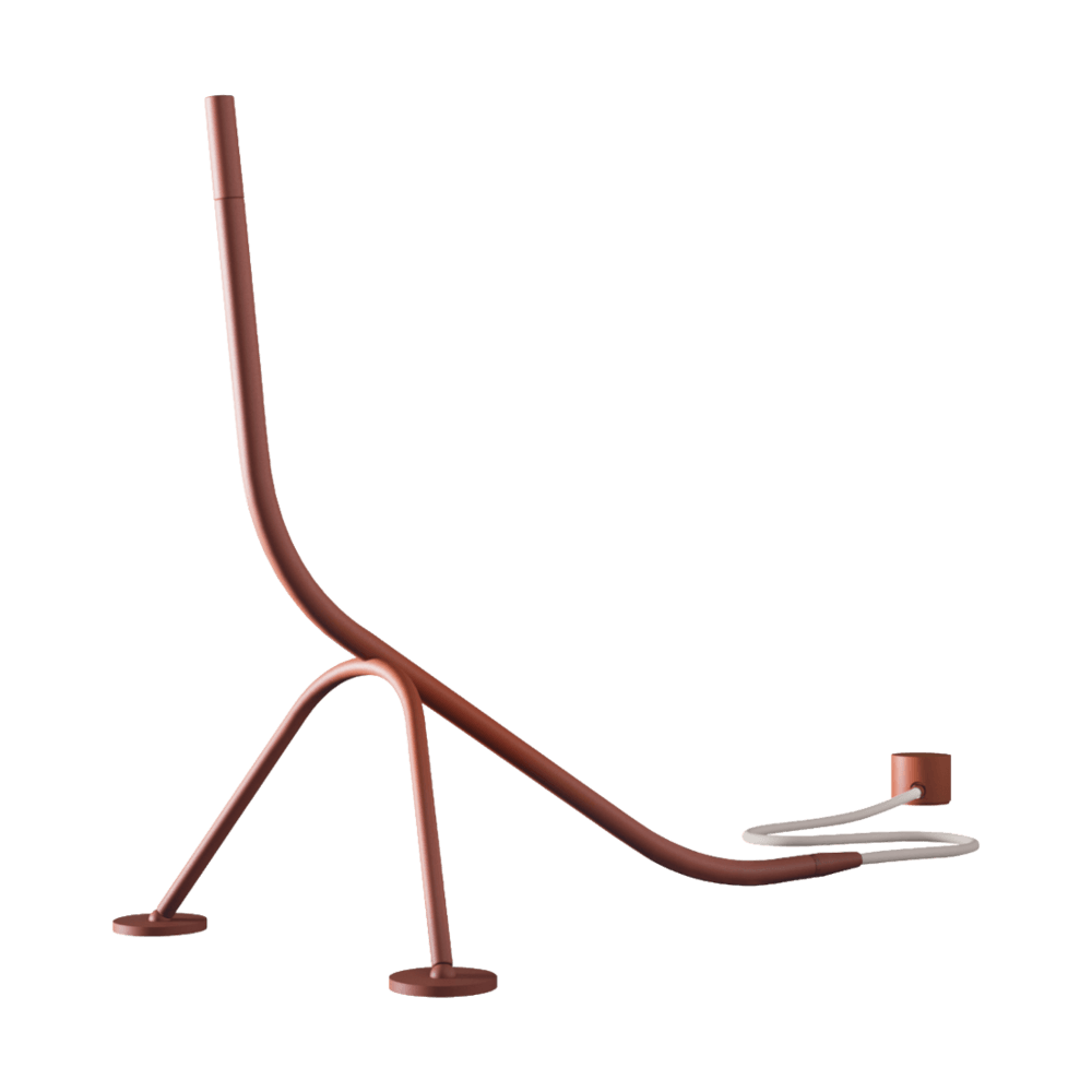 Outdoor Stecco Freestanding Shower with Push in Burgundy Red