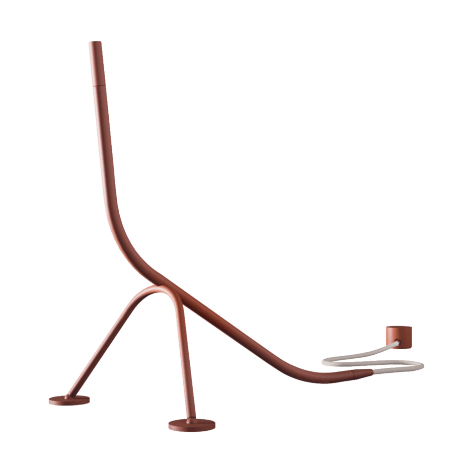 Outdoor Stecco Freestanding Shower with Push in Burgundy Red