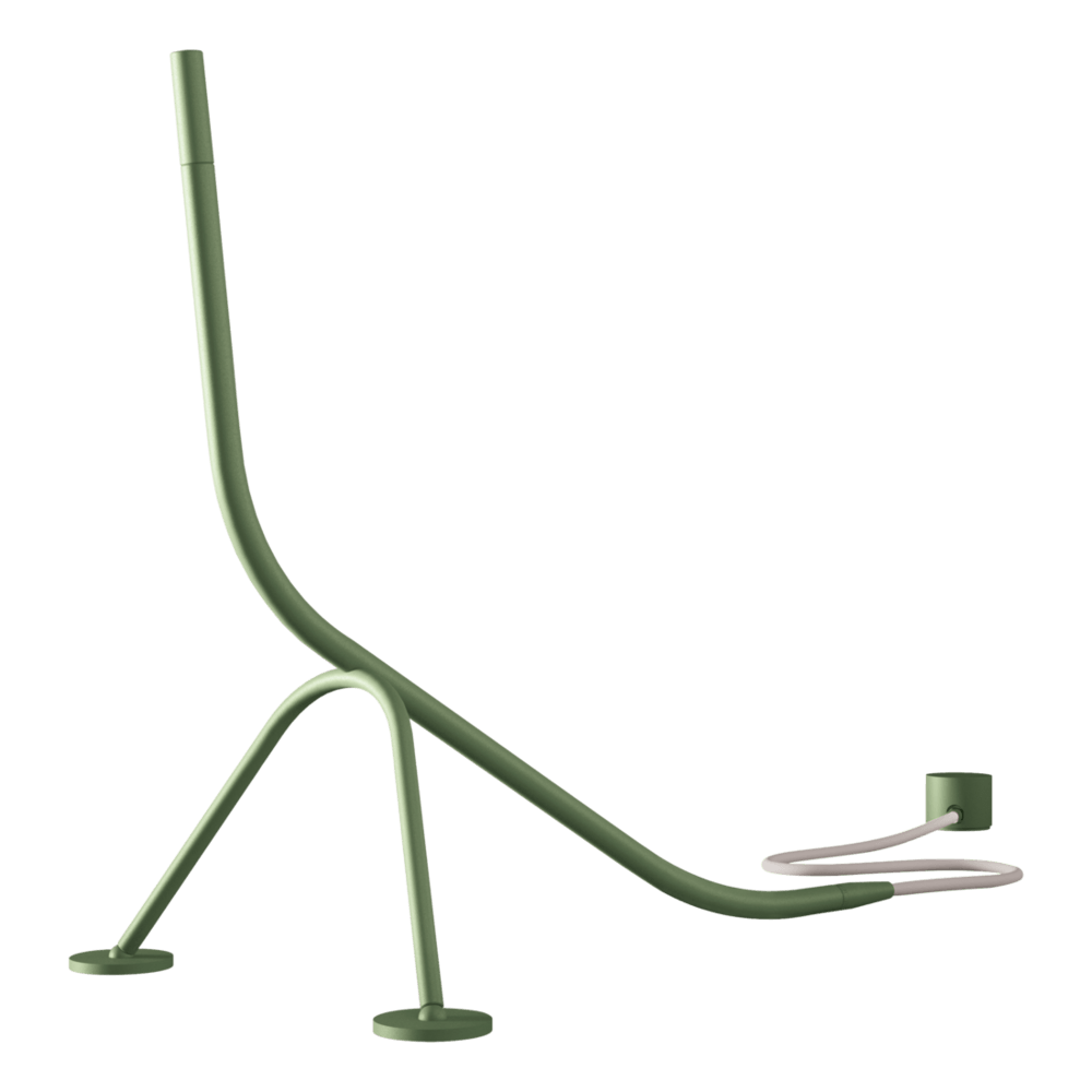 Outdoor Stecco Freestanding Shower with Push in Glossy Agave Green