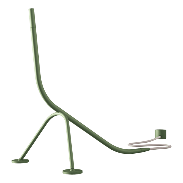 Outdoor Stecco Freestanding Shower with Push in Glossy Agave Green