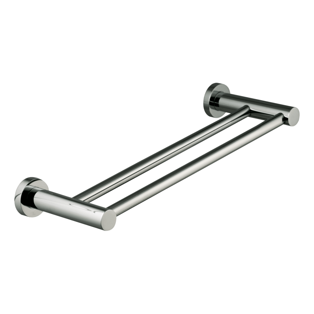 Rotola 40cm Double Towel Rail in Black Chrome