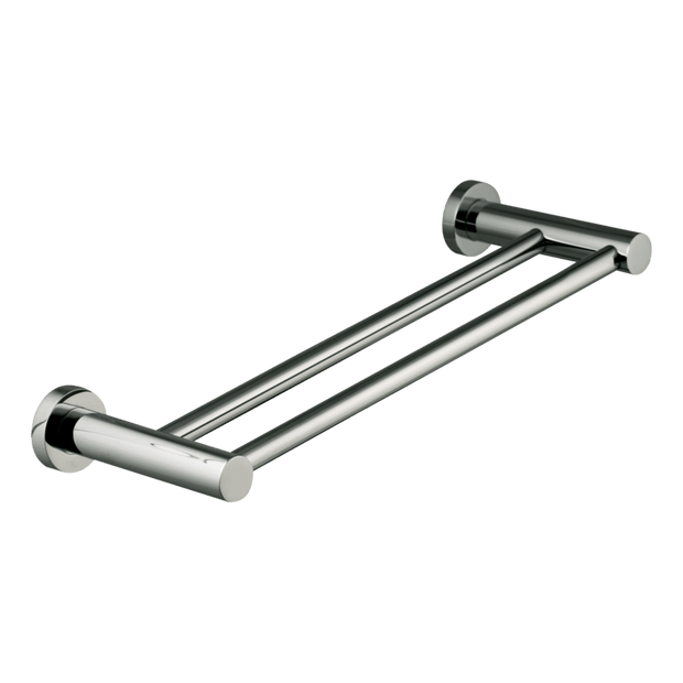 Rotola 40cm Double Towel Rail in Black Chrome