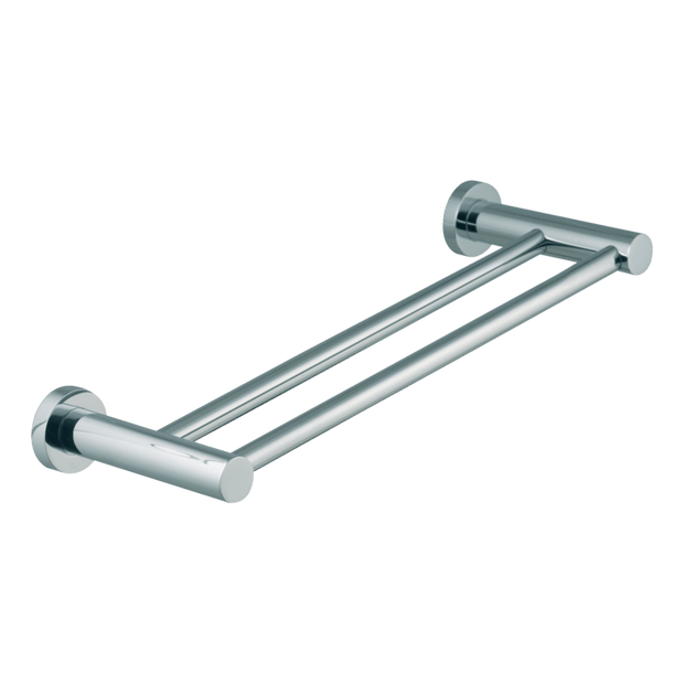 Rotola 40cm Double Towel Rail in Brushed Gold