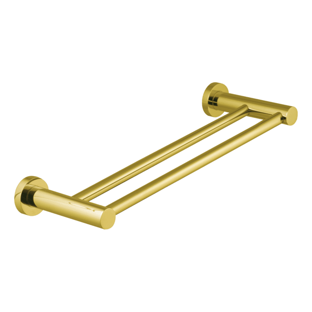 Rotola 40cm Double Towel Rail in Gold