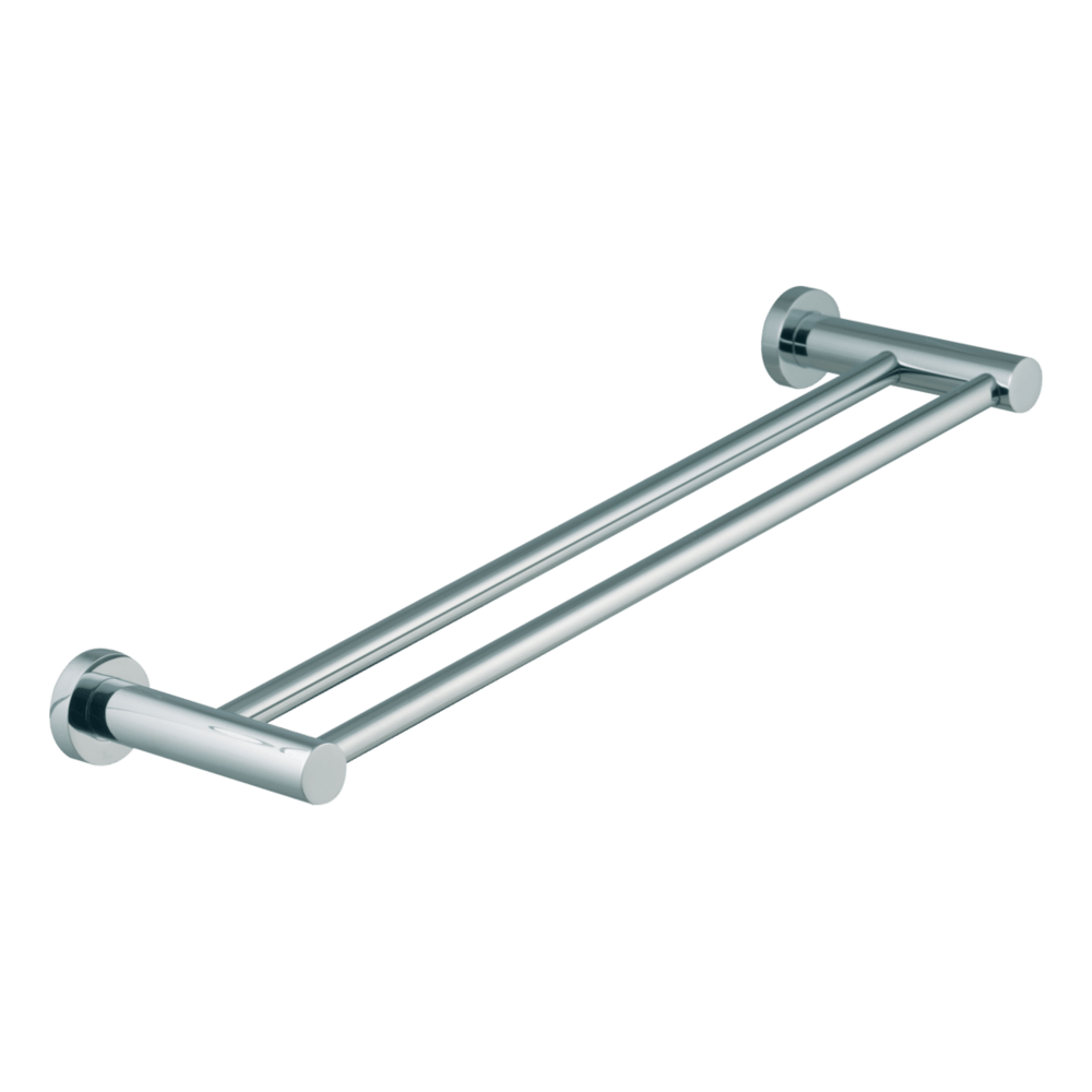 Rotola 60cm Double Towel Rail in Brushed Gold