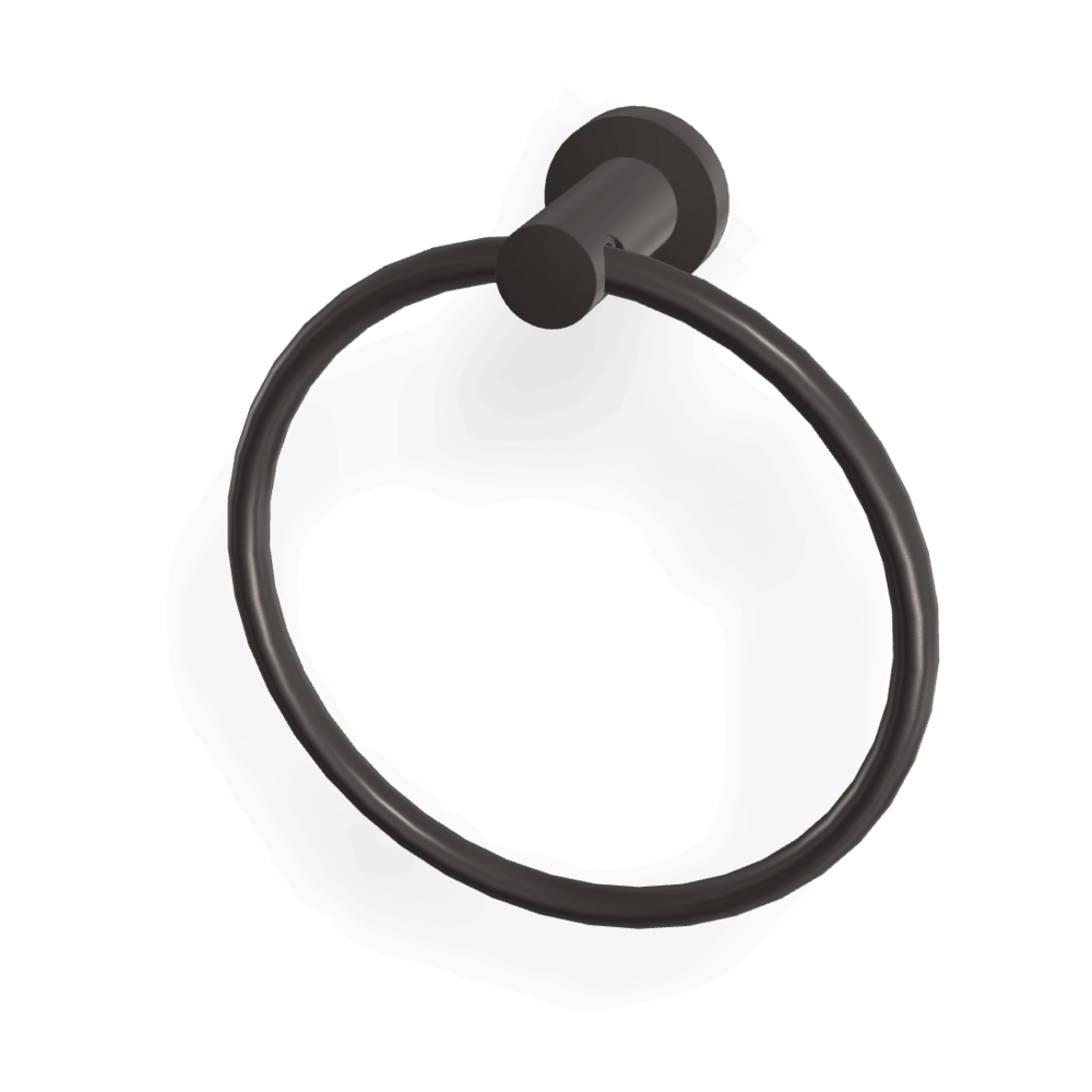 Rotola Towel Ring in Brushed Black Chrome