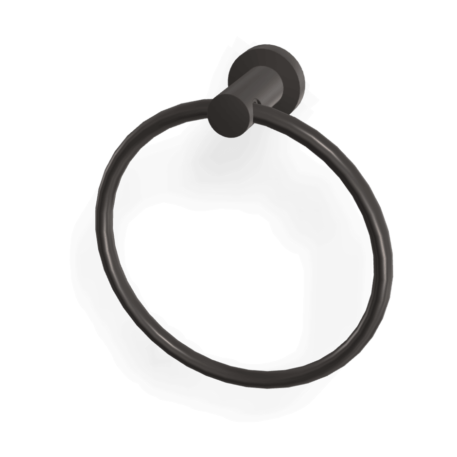 Rotola Towel Ring in Brushed Black Chrome