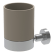 Rotola Toothbrush Holder with Taupe Inset in Brushed Gold