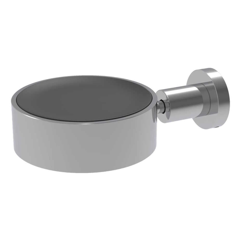 Rotola Soap Holder with Black Inset in Chrome