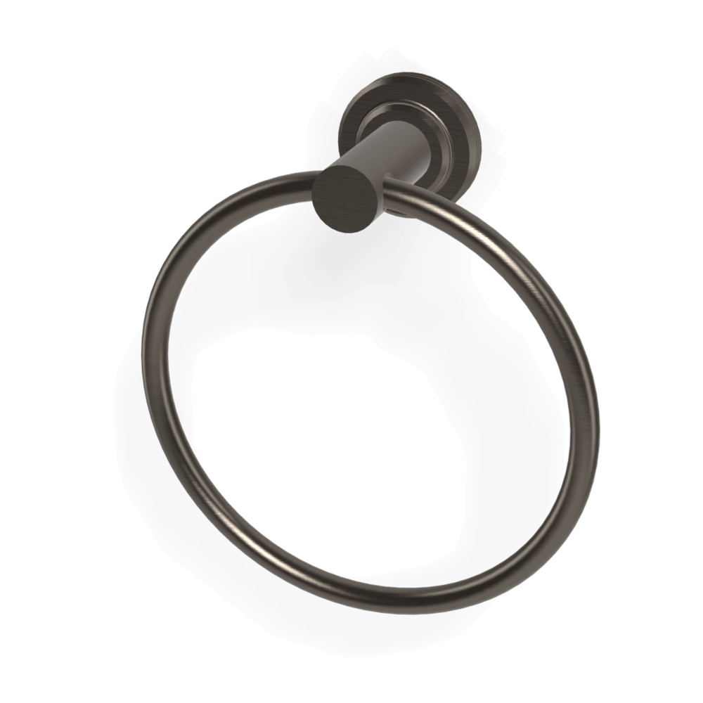 Park Lane Towel Ring in Brushed Black Chrome