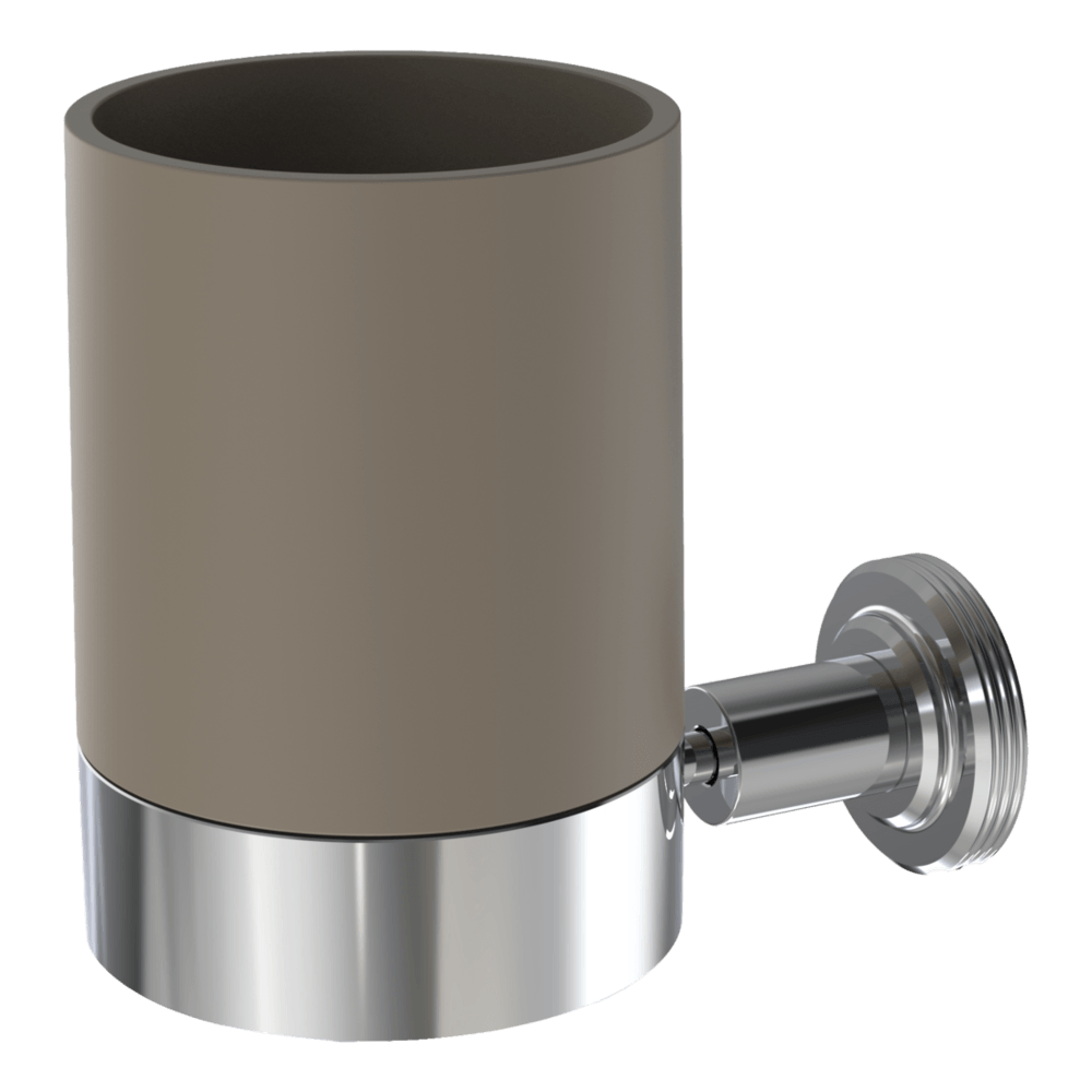 Park Lane Toothbrush Holder with Taupe Inset in Brushed Moka Bronze
