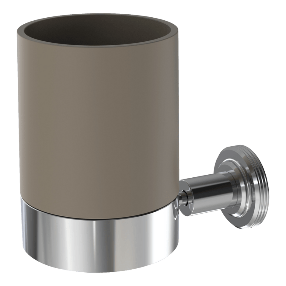 Park Lane Toothbrush Holder with Taupe Inset in Brushed Moka Bronze