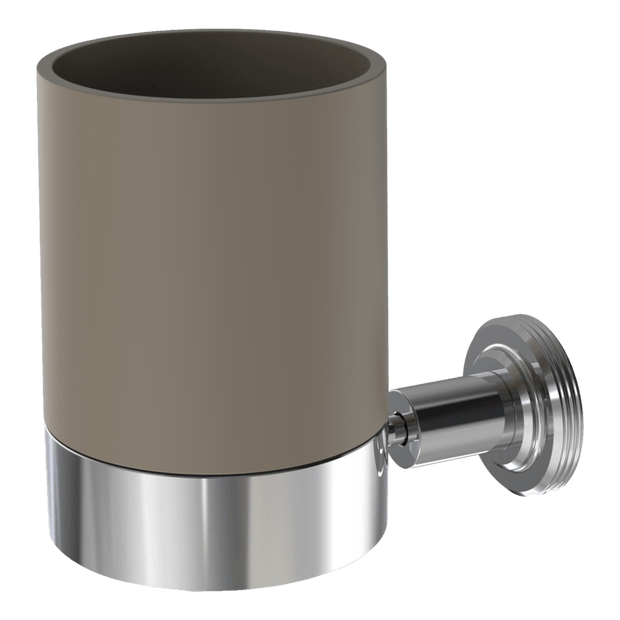 Park Lane Toothbrush Holder with Taupe Inset in Brushed Moka Bronze