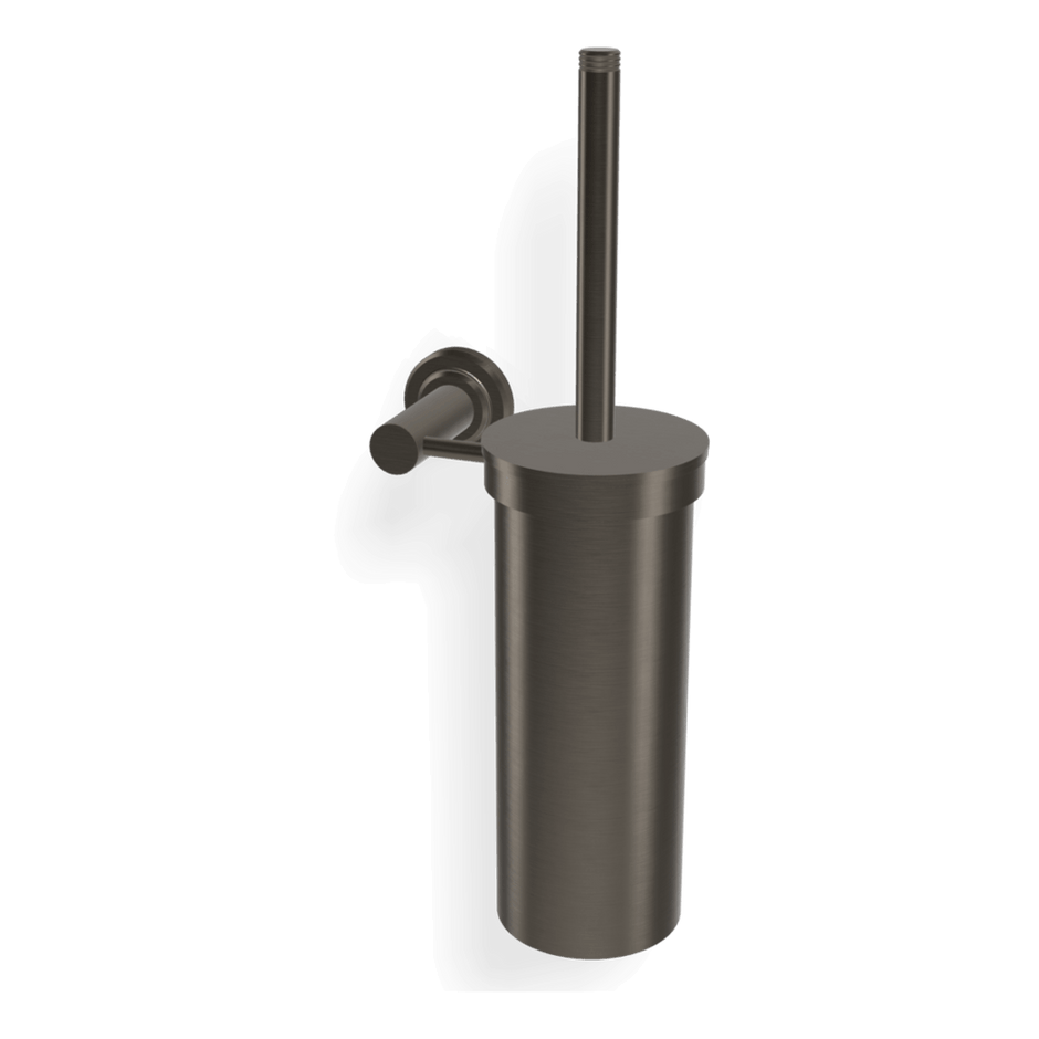 Park Lane Wall Mounted Brush Holder in Brushed Black Chrome