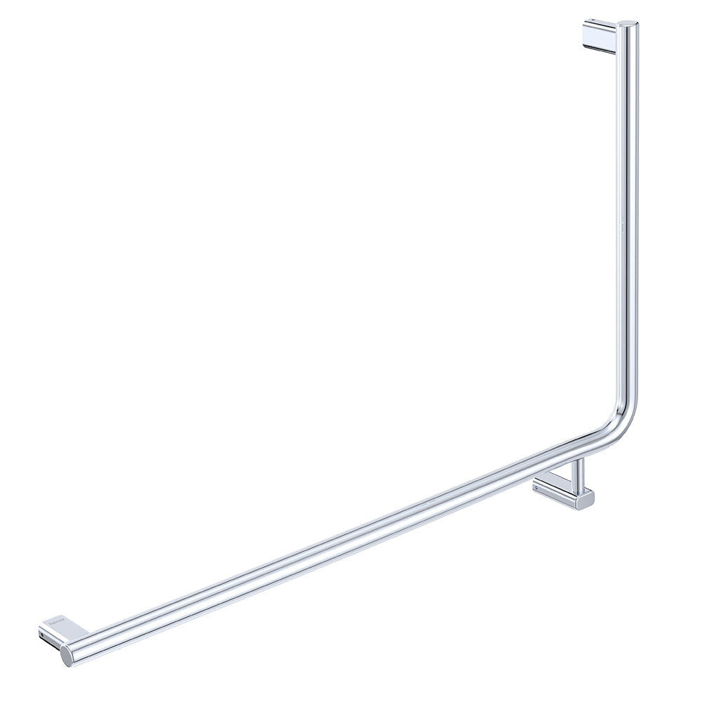 90 Degree Care Slimline Left-Hand Grab Rail in Stainless Steel