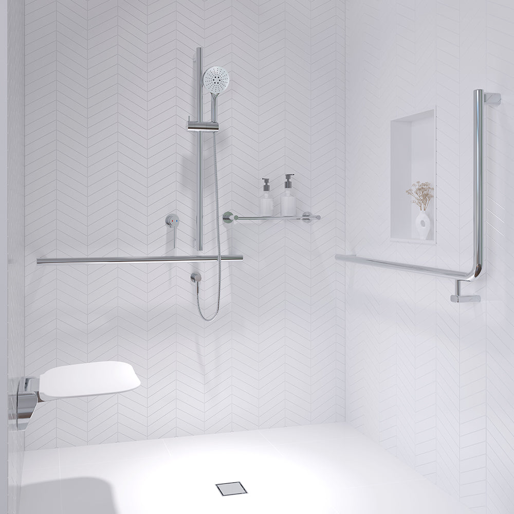 90 Degree Care Slimline Left-Hand Grab Rail
