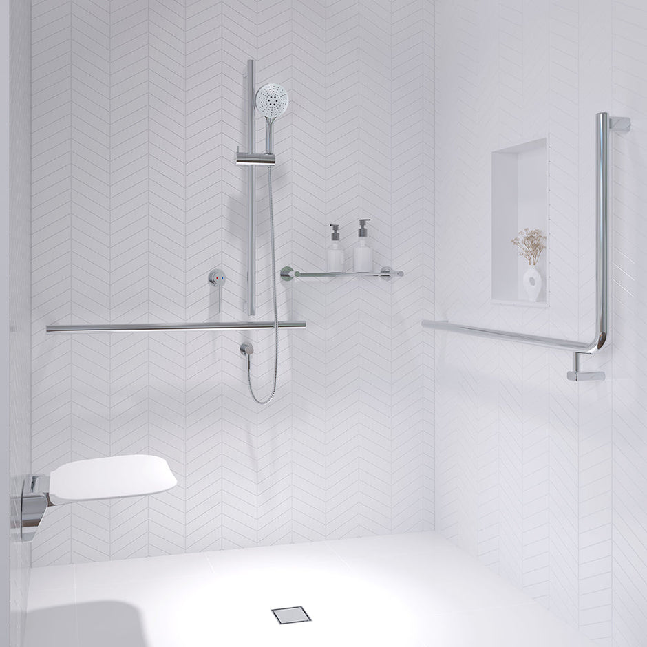90 Degree Care Slimline Left-Hand Grab Rail