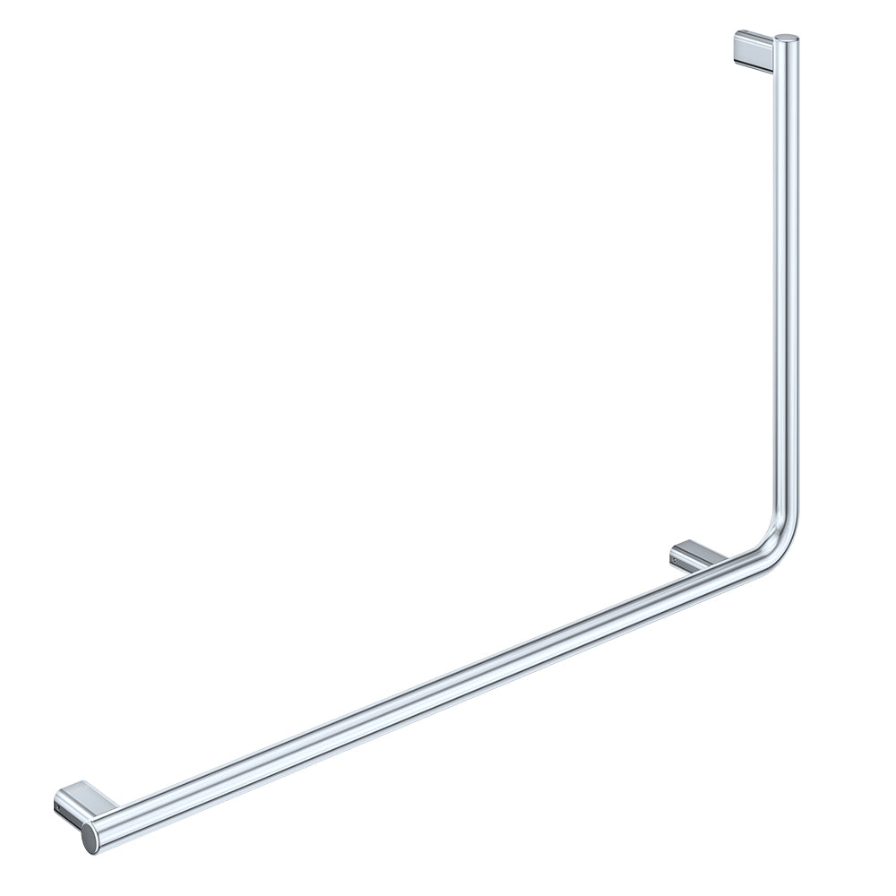 Independent Living, 90 Degree Care Slimline Left-Hand Grab Rail in Stainless Steel