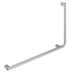 Independent Living, 90 Degree Care Slimline Left-Hand Grab Rail in Brushed Nickel