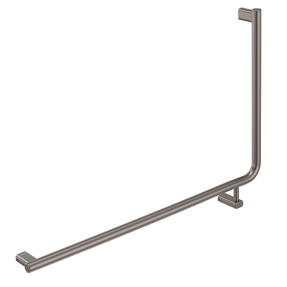 90 Degree Care Slimline Left-Hand Grab Rail in Gun Metal
