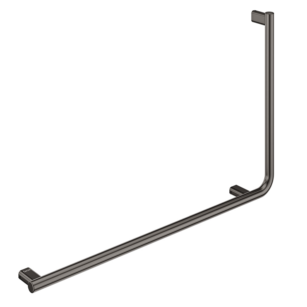 Independent Living, 90 Degree Care Slimline Left-Hand Grab Rail in Gun Metal